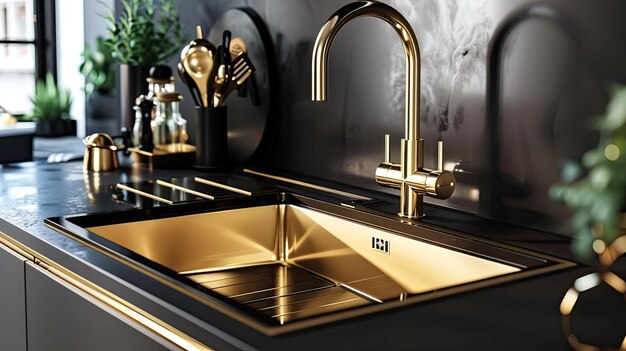 Elegant Gold Kitchen Faucet Ideas