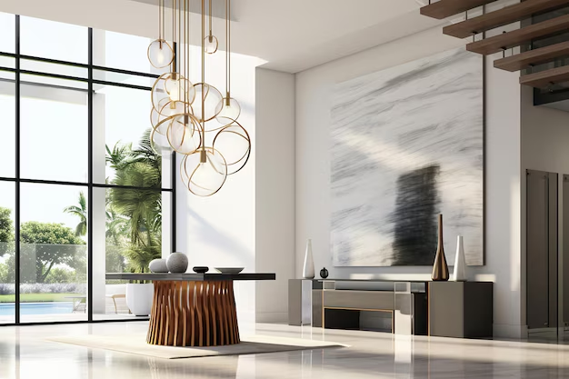 the Statement Lighting to Set the Tone of the Entry area