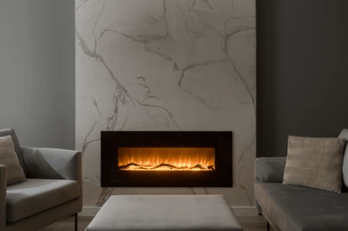 Marble tiled Chimney Breasts