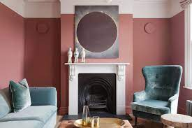 Pink colored wall and chimney