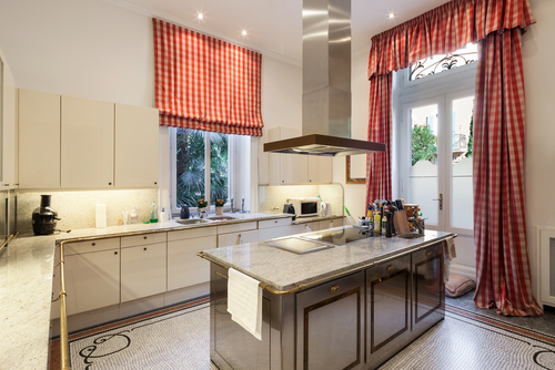 Open kitchen design Curtains to Separate The Space
