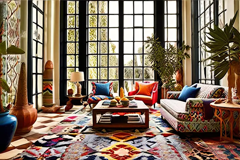 Boho style rug