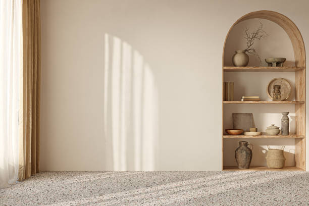a wall-to-wall rug extended in the room