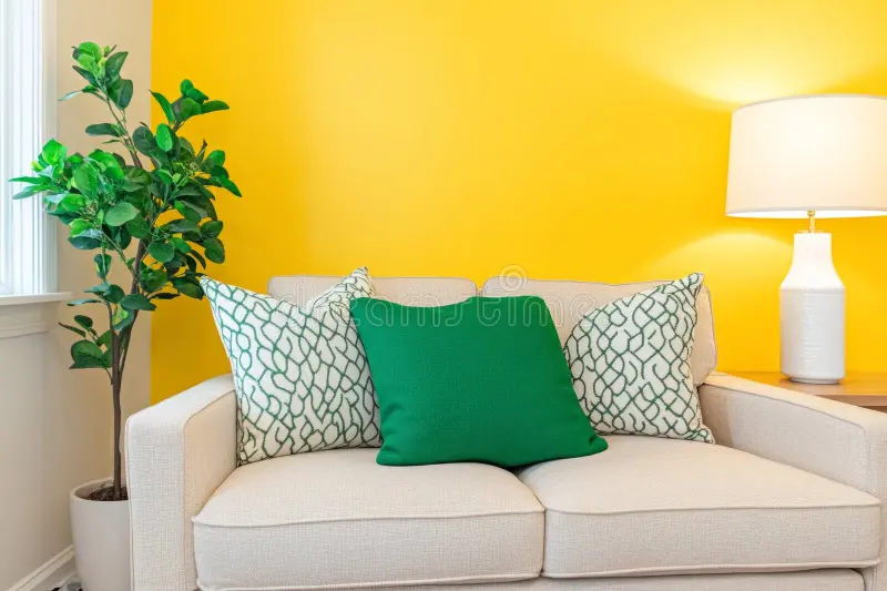 Living Room Yellow Accent Stock Illustrations
