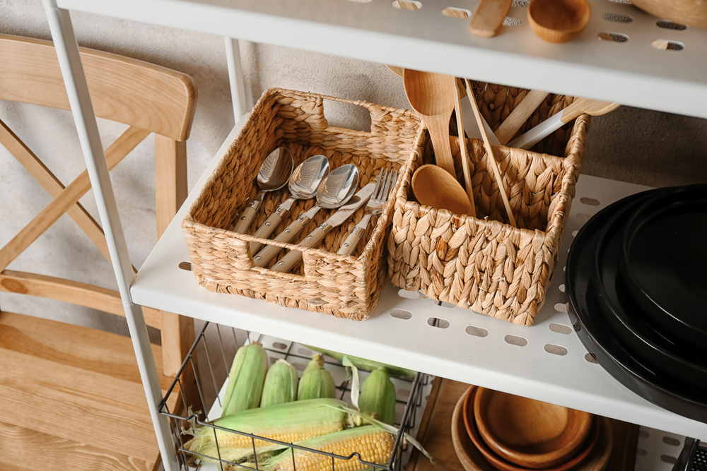 Countertop Baskets with utensiles