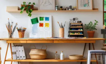 painting accessories on a table